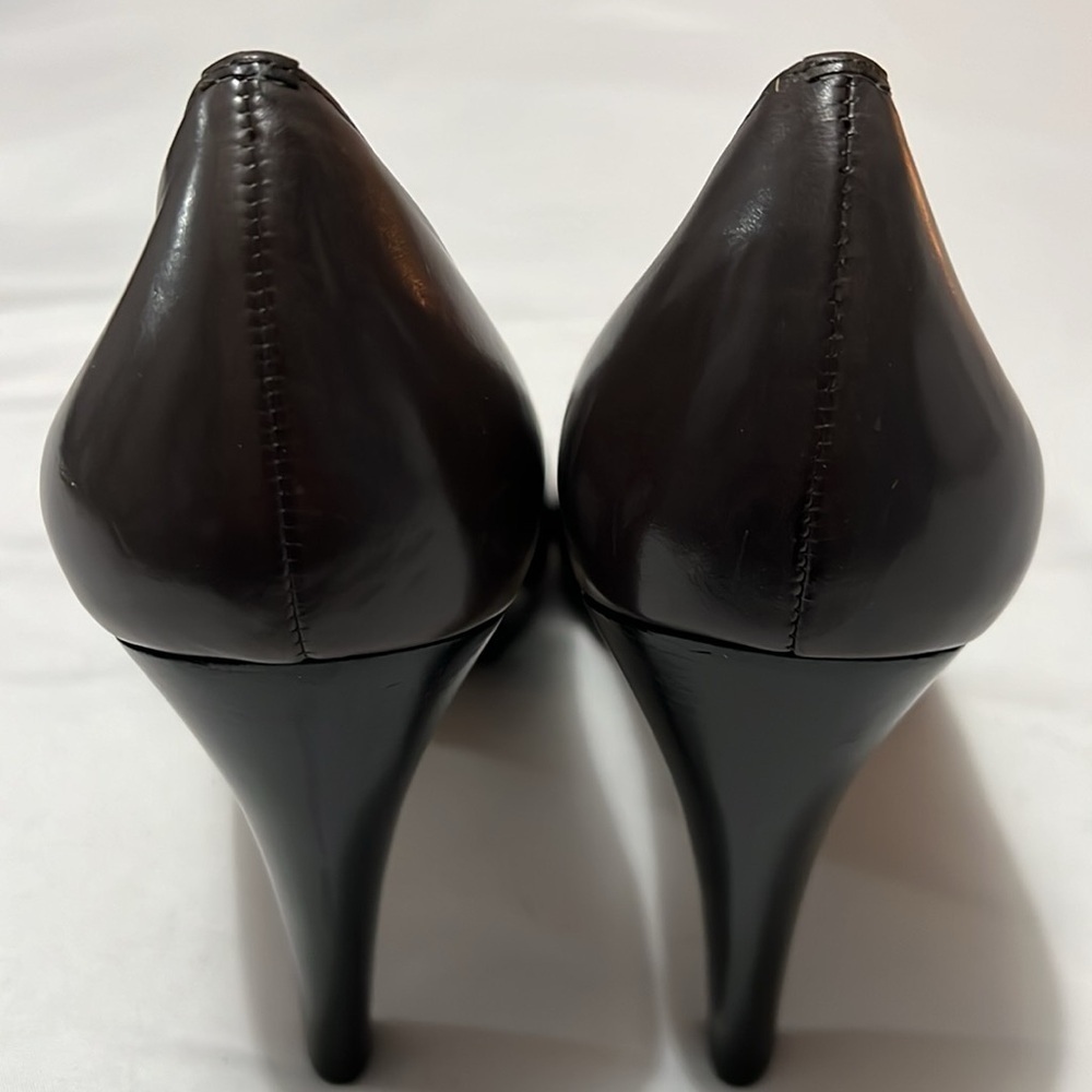 Via Spiga Chocolate Leather Heels - Picture 7 of 9
